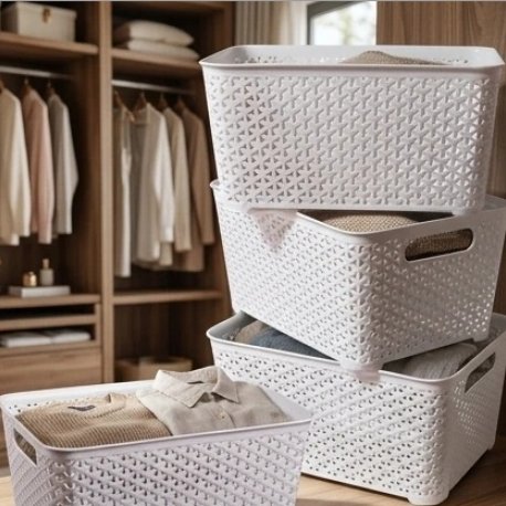 Cestos - Organizadores Plasticos (estilo rattan)