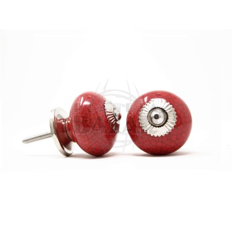 Tirador Cerámica Nº1065 GRANDE Craquelado ROJO