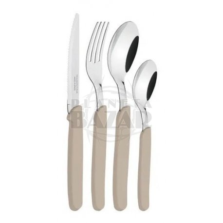 Juego Cubiertos Tramontina Caramel X 24 Piezas Crudo