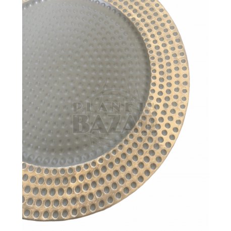 Plato De Sitio Dorado Puntos 33 Cm