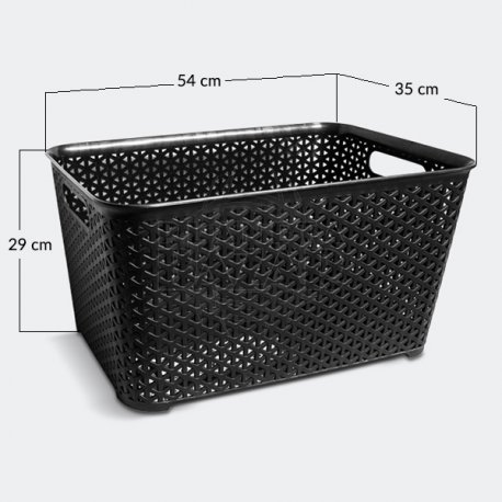 Cesto Ratàn Plastico Rect. Gde s/tapa