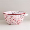 Bowl Enlozado Salpicado Rojo C/Asa