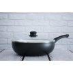 Wok Ceramica Antiadherente Con Tapa Vidrio 26Cm