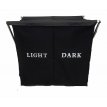 Cesto Laundry Base Aluminio Con Tapa Doble Grande | Negro
