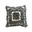 Funda Almohadon Rustico Cuadrado Negro/Blanco 40x40 Cm