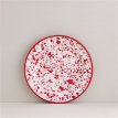 Plato Playo Enlozado Salpicado Rojo