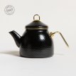 Pava Enlozada Tramada Negra Con Manija Dorada Brillante 2400 ML