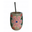 Mate Madera Pintado Con Bombilla